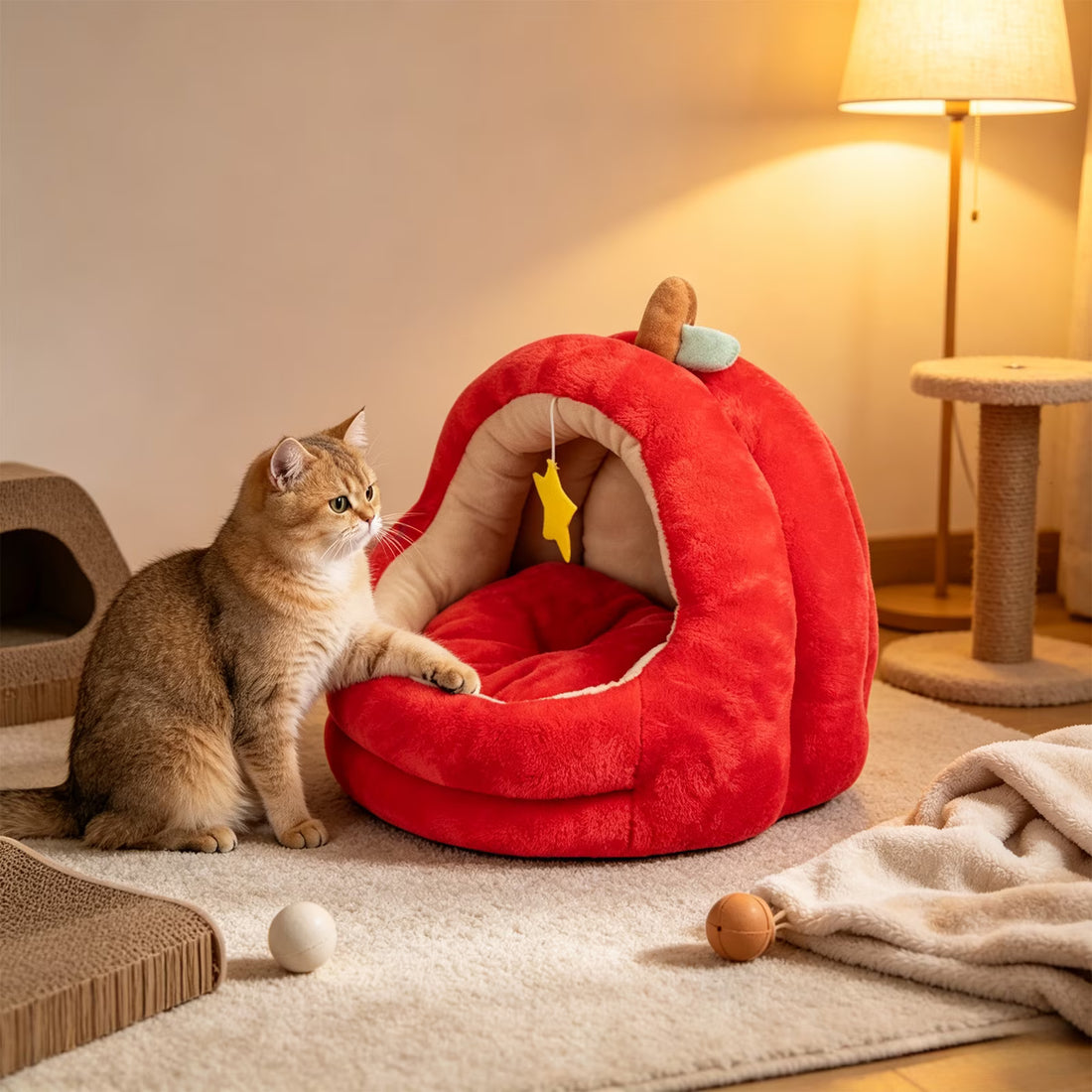 Semi-Enclosed Plush Bed